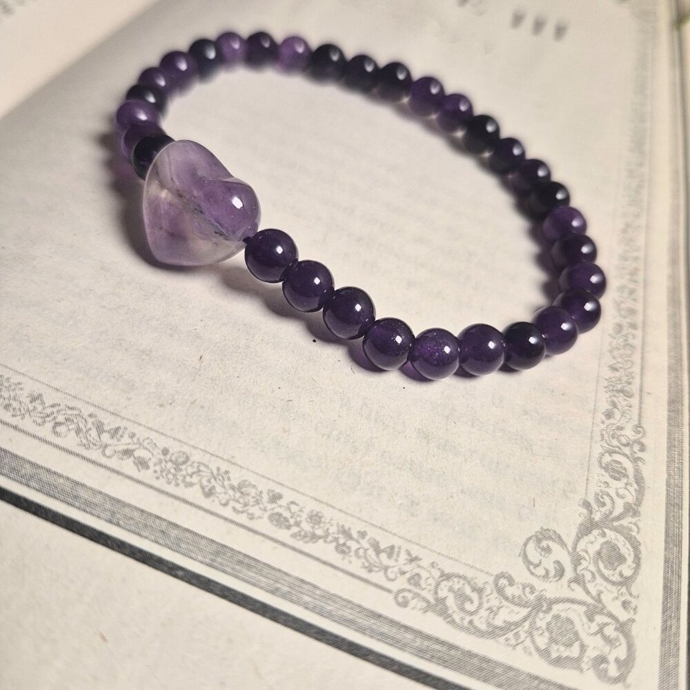 Gemstone with Heart Bead Bracelet - Picture 14 of 14